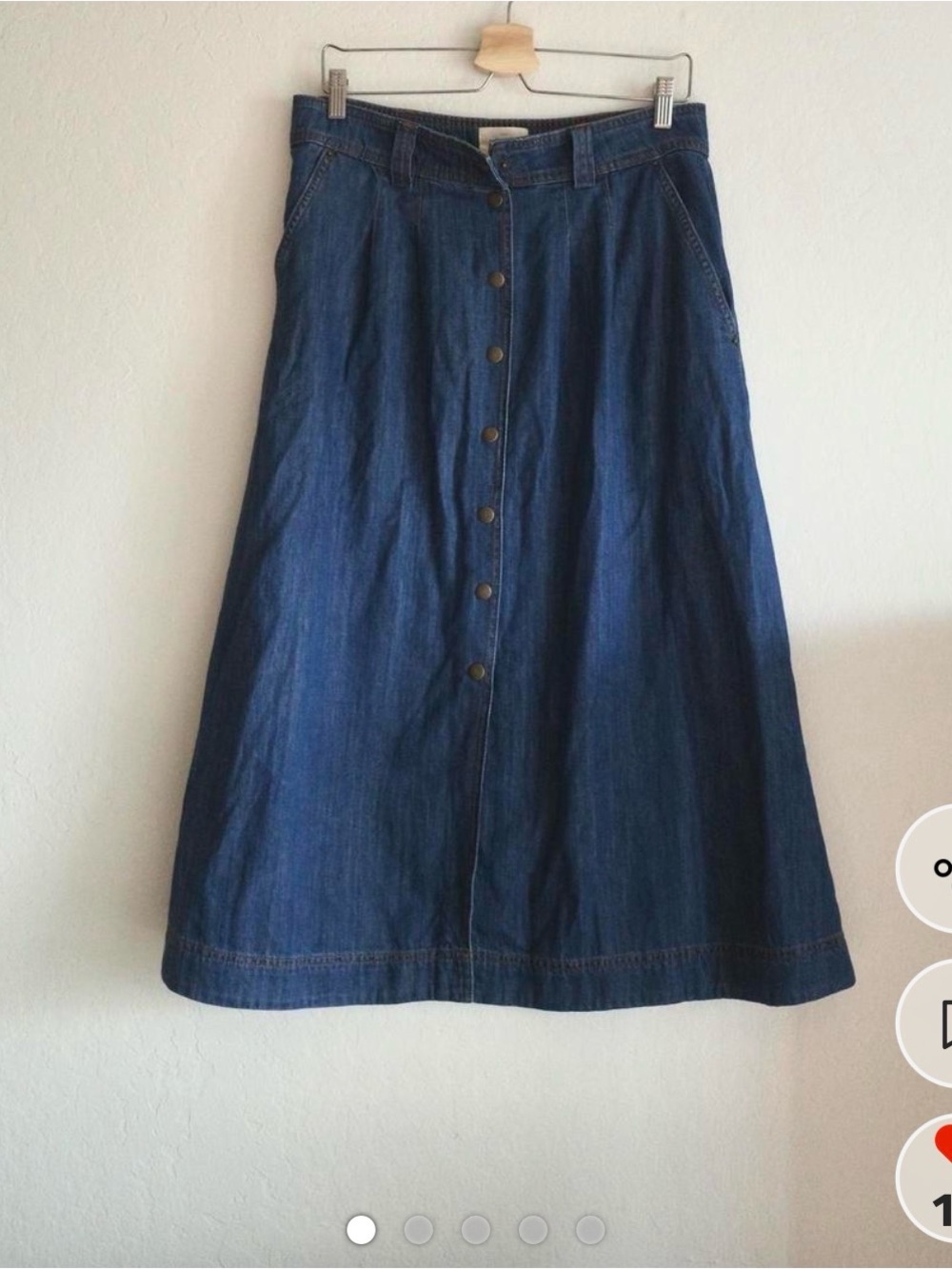 Sézane clarine  Button-Front Denim Midi Skirt - Blue